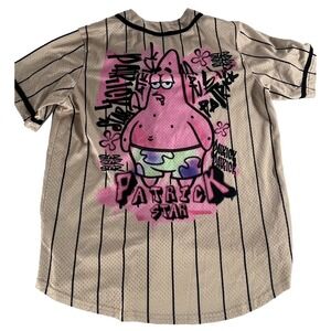 Nickelodeon Patrick Baseball Jersey Spongebob Squarepants Mens Large L Pinstripe